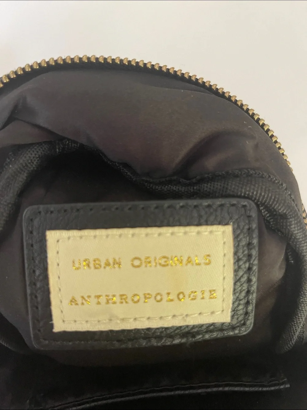 Anthropologie Urban Originals Black Crossbody Bag with Neon Pink and Cream Strap